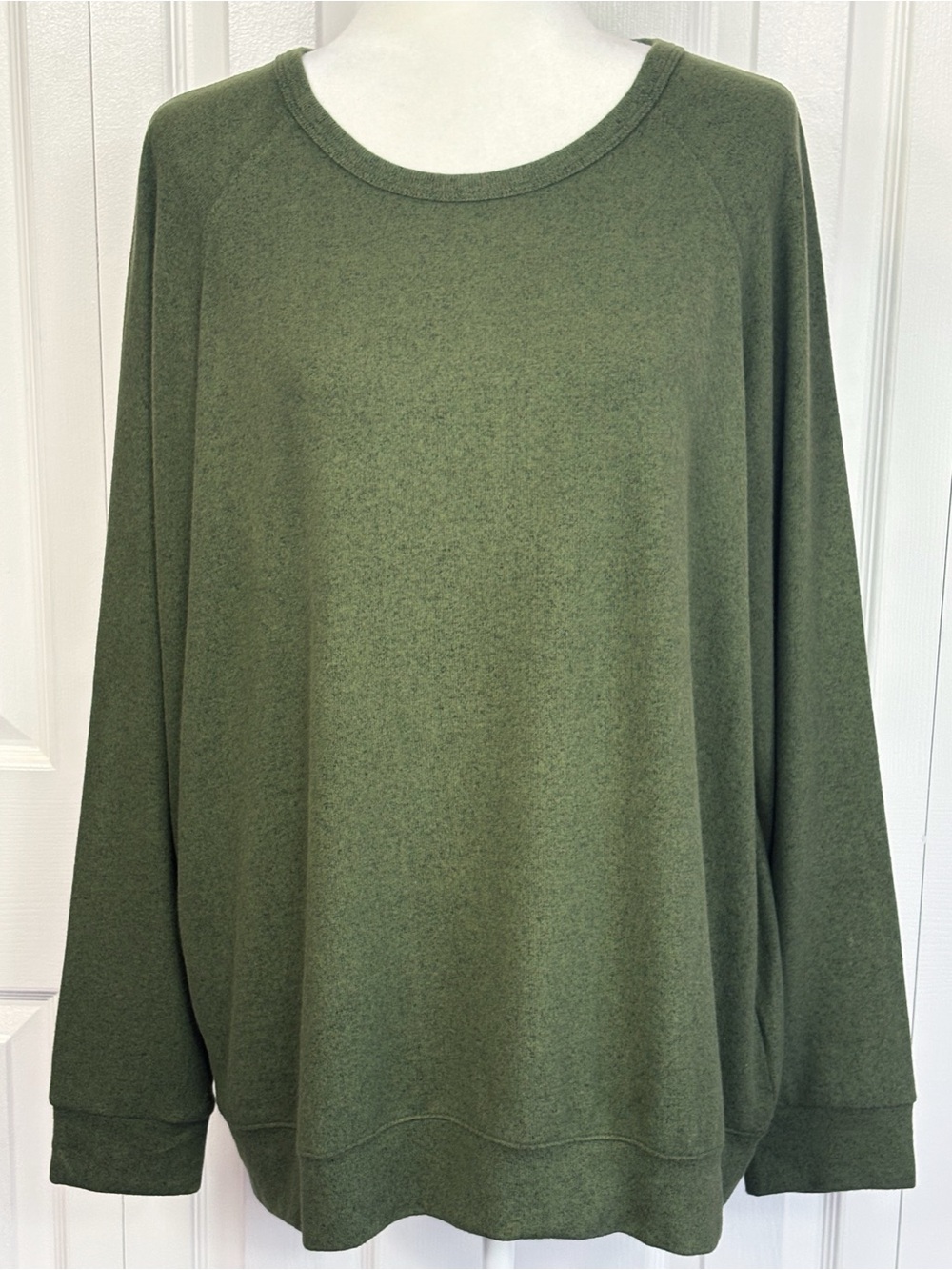 NWT Buffalo David Bitton Olive Green Cozy Crewneck Long Sleeve Shirt XL